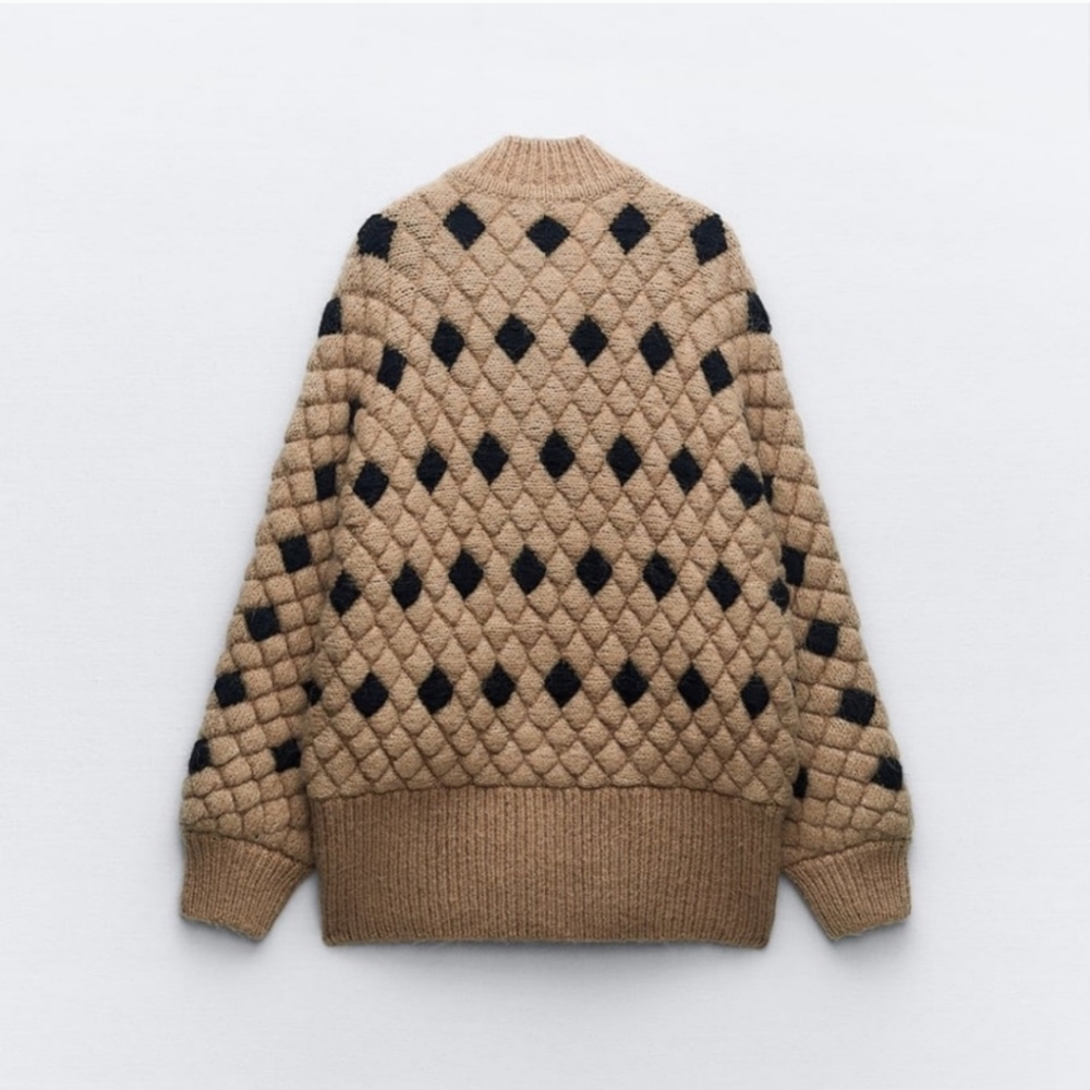 ❌️SOLD❌️STRUCTURED KNIT CARDIGAN TAUPE BROWN SIZE S - Picture 14 of 16